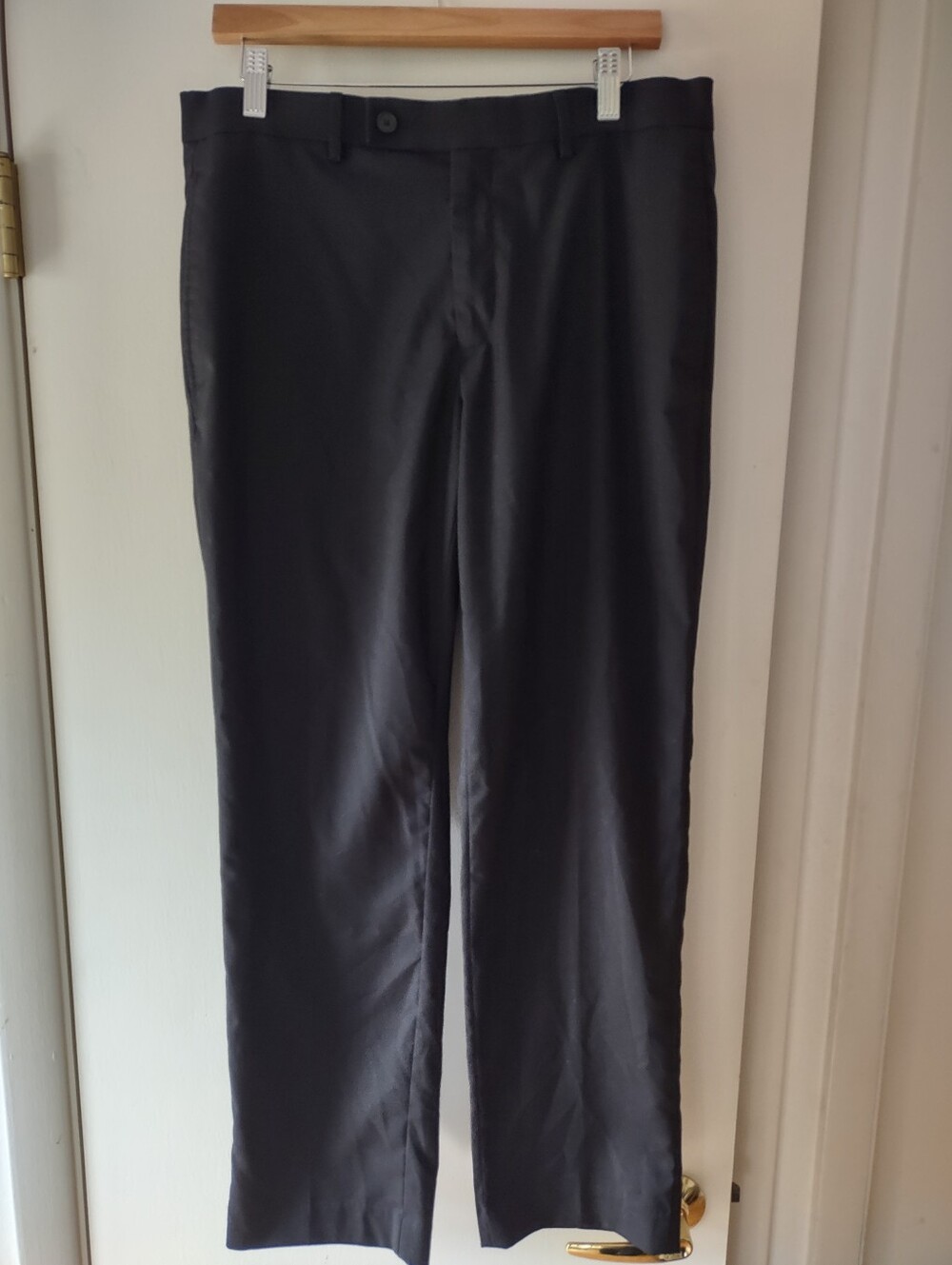 Calvin Klein Men's Black Dress Pants 32x30 Flat Front Classic Fit Stretch